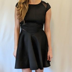 ASOS Black Mesh Insert Scuba Cocktail Dress